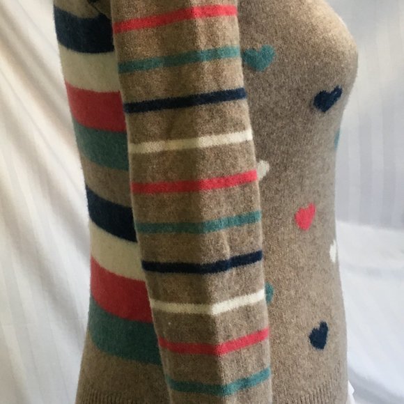 Telluride Clothing Co Stripe Heart Sweater Vintage Womens Sm Fine Merino Wool - Picture 6 of 13
